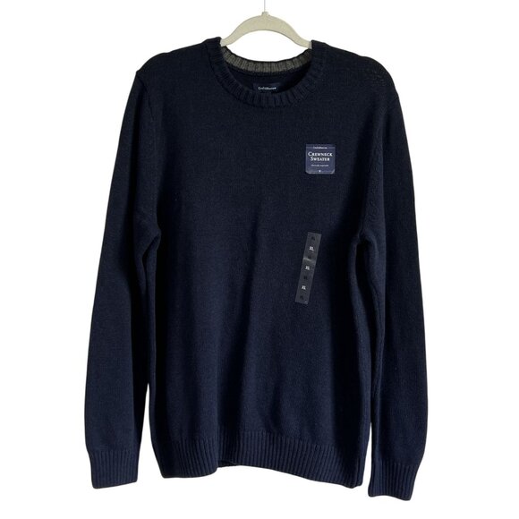 Croft & Barrow Mens XL Crewneck Sweater Navy Cotton Blend NWOT Gift - Picture 1 of 7